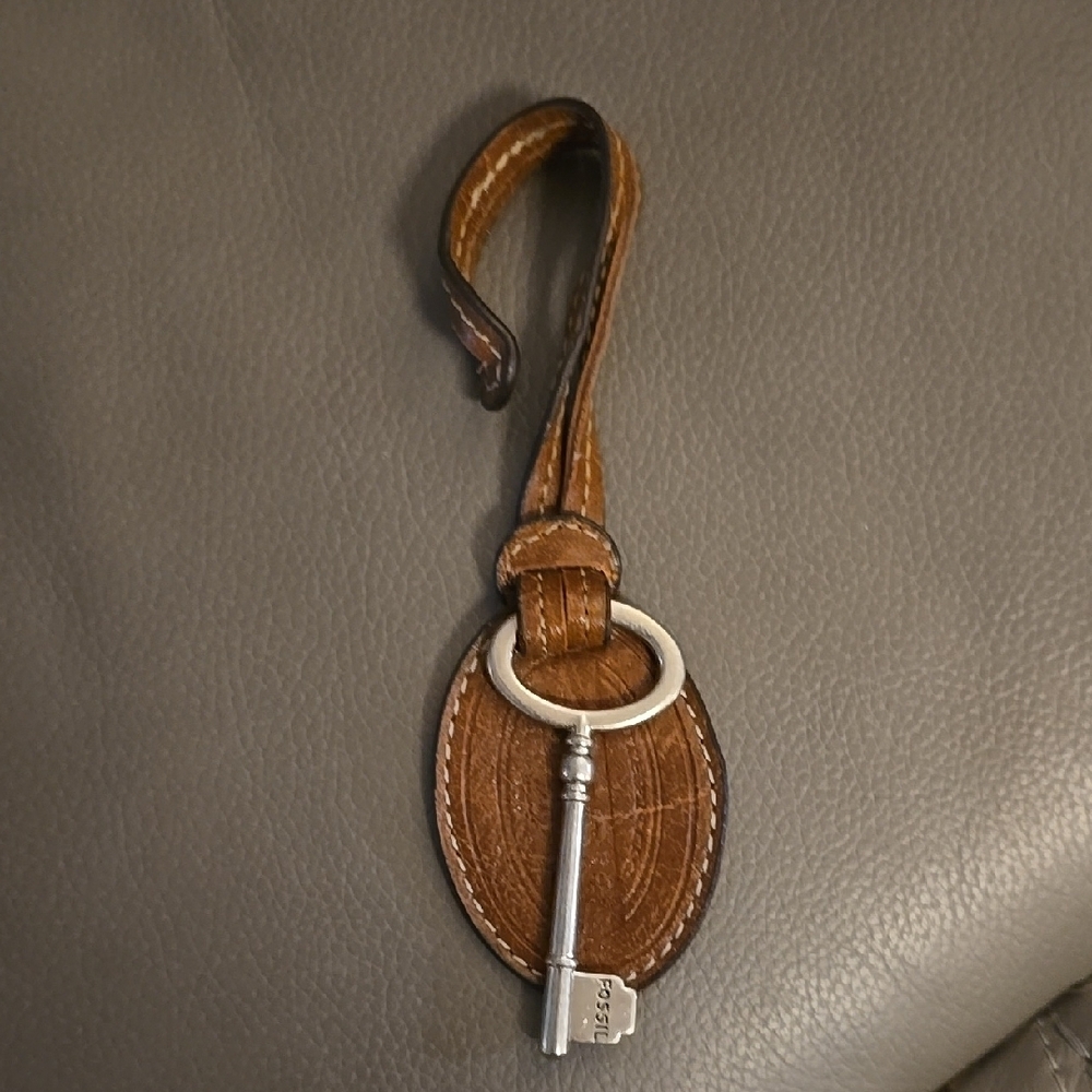 Brown Leather Keychain